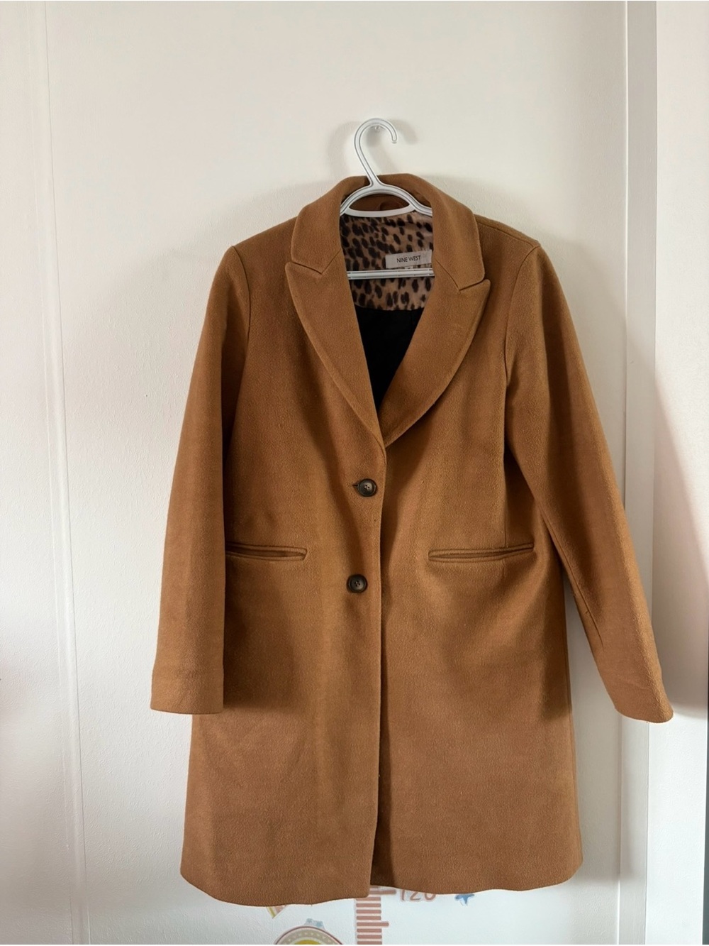 Nine West Camel Trench Coat with Leopard Lining